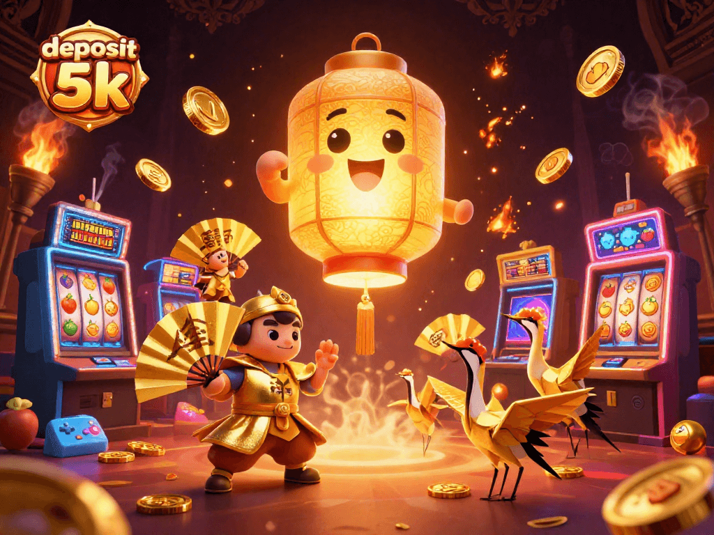 Experience the thrill of deposit 5k on vibrant slot machines with golden lanterns and lucky symbols.