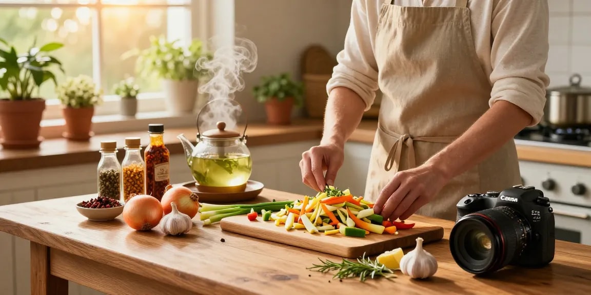 Delicious preparation of ginger and lemongrass dish in a cozy kitchen, showcasing fresh ingredients and warm light, focusing on the art of cooking with สล็อต elements.