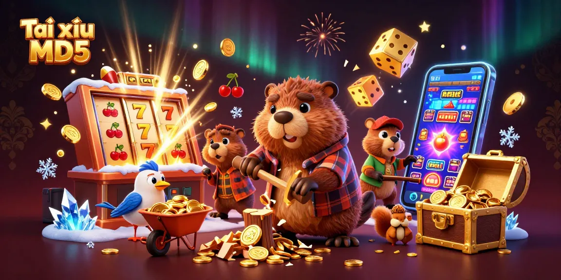 Engage in exciting gameplay with Tài xỉu MD5 as colorful coins rain down, showcasing a vibrant casino scene.