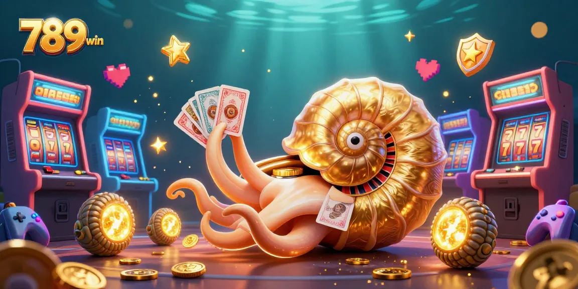 Experience thrilling gaming action with the vibrant illustration featuring 789win's casino elements.