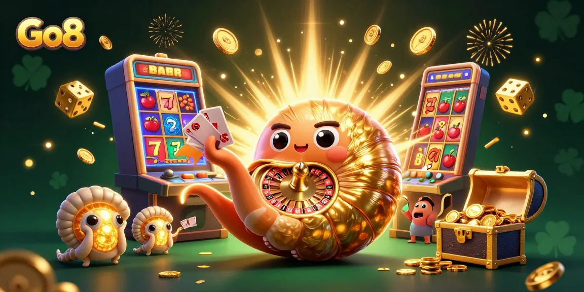 Experience an immersive Go8 gambling scene with a dazzling jackpot explosion and vibrant game elements.