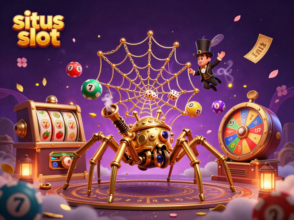 Engage with situs slot games through vibrant 3D steampunk illustrations of dynamic characters and elements.