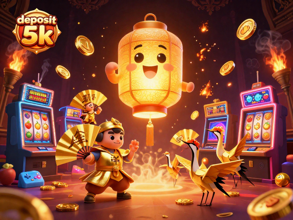 Experience the thrill of deposit 5k on vibrant slot machines with golden lanterns and lucky symbols.