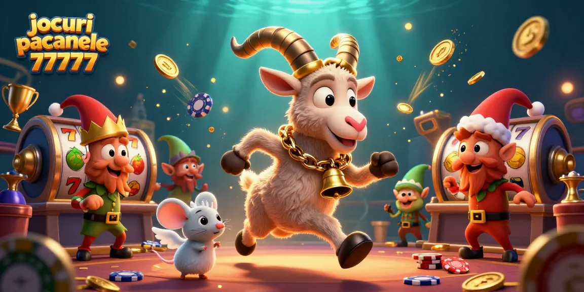 Joacă jocuri pacanele gratis 77777 într-un cazinou animat cu personaje fantastice și simboluri de noroc.
