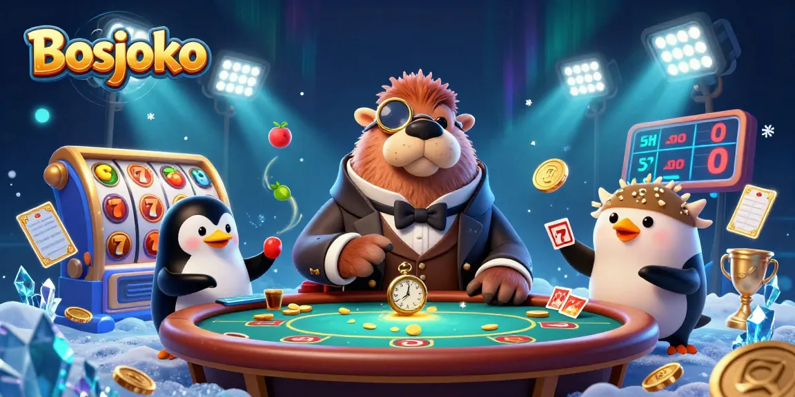 Experience Bosjoko's underwater poker table with a walrus, penguin dealer, and bluffing pufferfish.