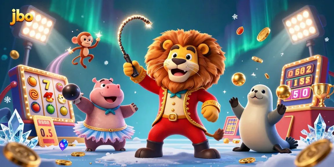 Engage with thrilling jbo slot games featuring a circus trio amidst dynamic casino elements.