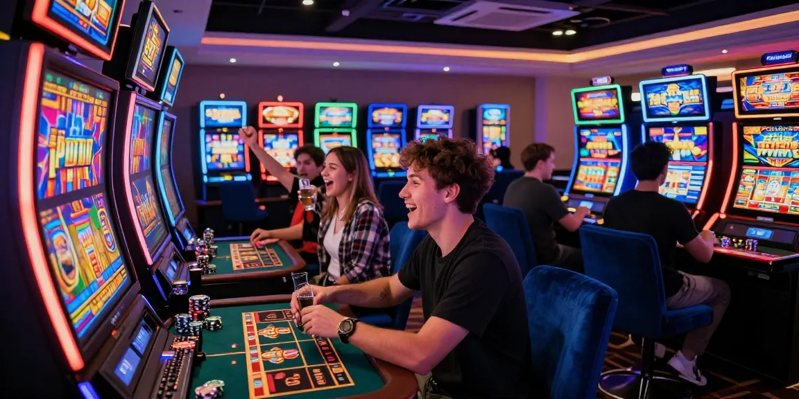 Engaging players enjoying judi slot online in a vibrant casino atmosphere.