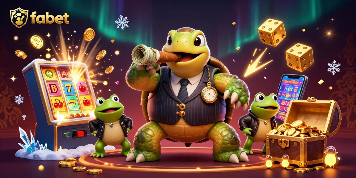 Experience fabet's thrilling casino action with a snapping turtle mobster and bullfrog enforcers.