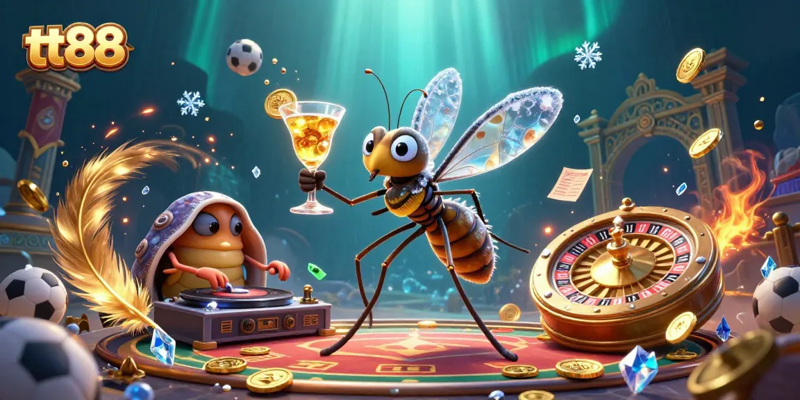Win big with tt88 at this vibrant sports betting illustration featuring unique characters and immersive elements.