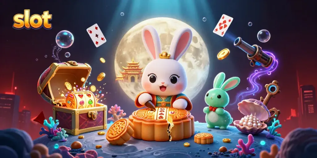 Spin the slot reels with golden fortune in this vibrant casino scene featuring folklore characters.