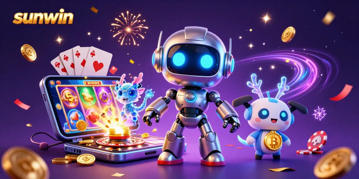 Engage with Sunwin's thrilling casino games featuring futuristic characters and dynamic gaming elements.