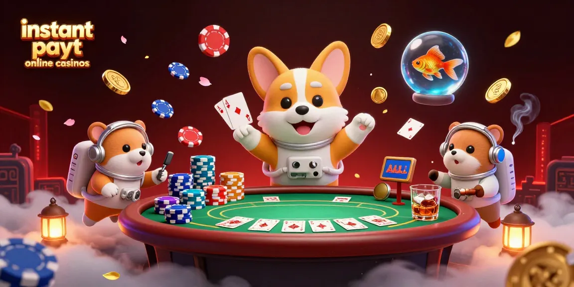Win rewards at instant payout online casinos with a playful corgi astronaut adventure.