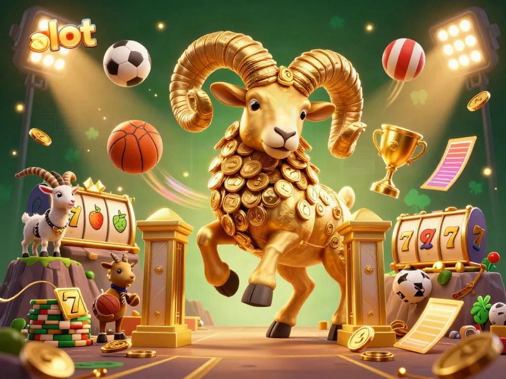 Experience the excitement of slot games with golden ram and dynamic sports elements.