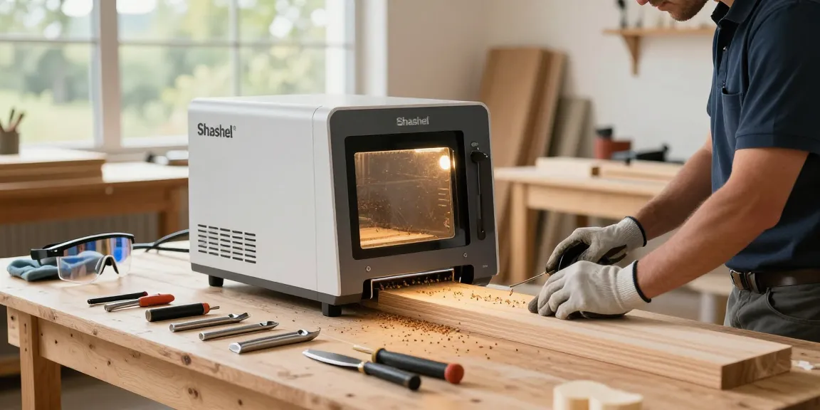 Shashel® equipment used in a workshop for effective woodworm treatment.