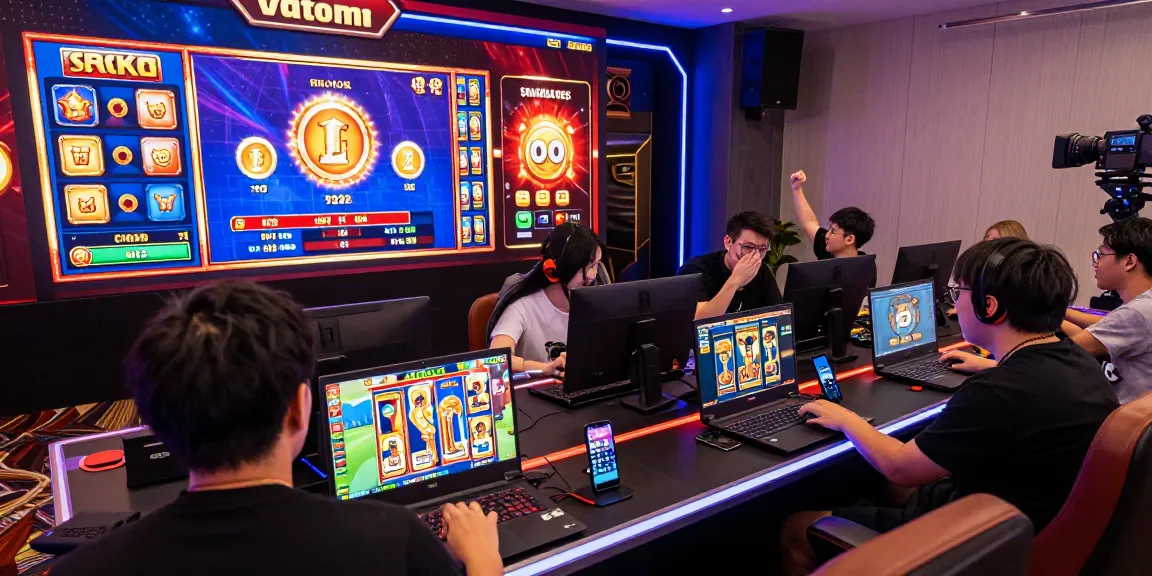 Gamer dengan antusias bermain slot gacor online, menunjukkan suasana permainan yang menegangkan dan peluang menang besar.