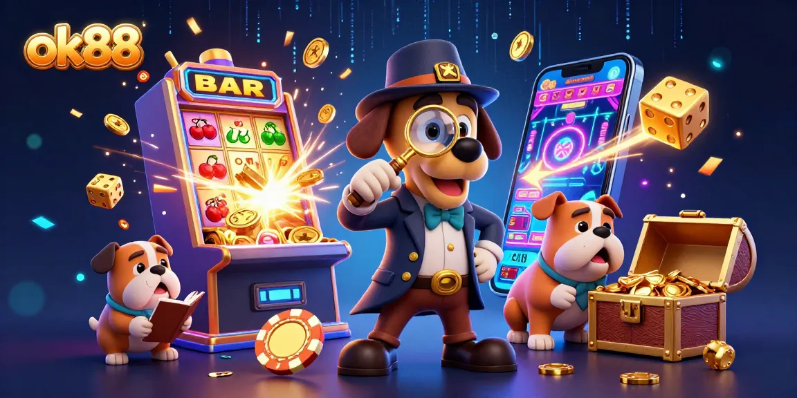 Engage with thrilling games at ok88's vibrant casino scene featuring dynamic characters.