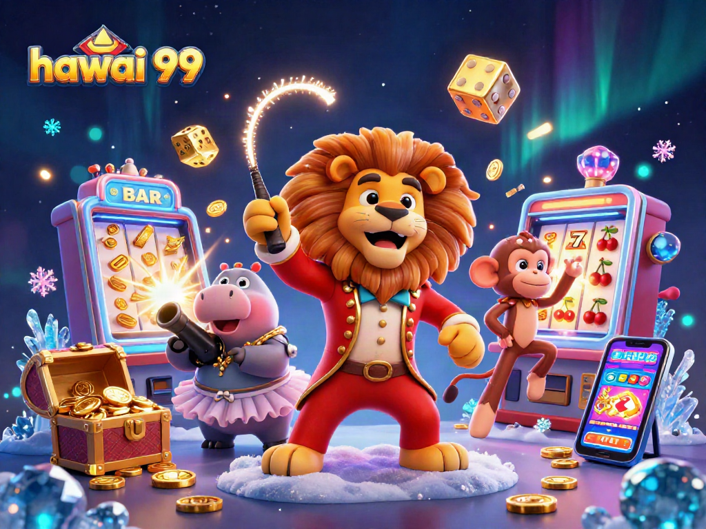 Experience the thrill of hawai 99 with vibrant casino characters and jackpot excitement.