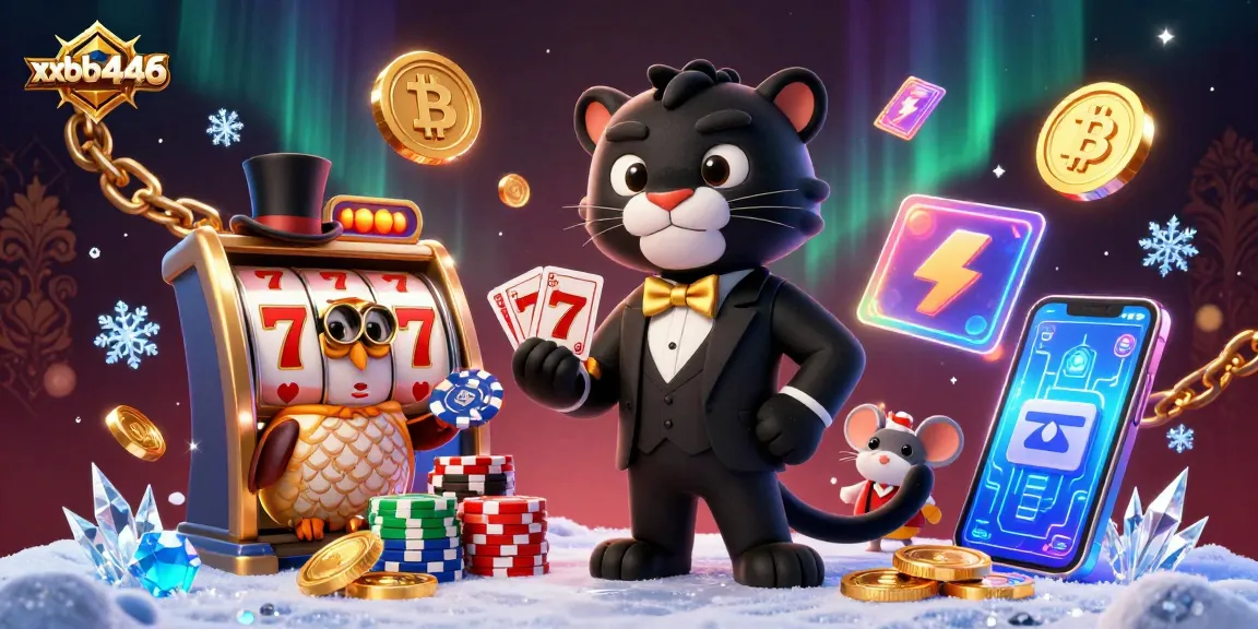 Experience the thrill of online gaming with lively characters at xxbb446, showcasing slot games and crypto elements.