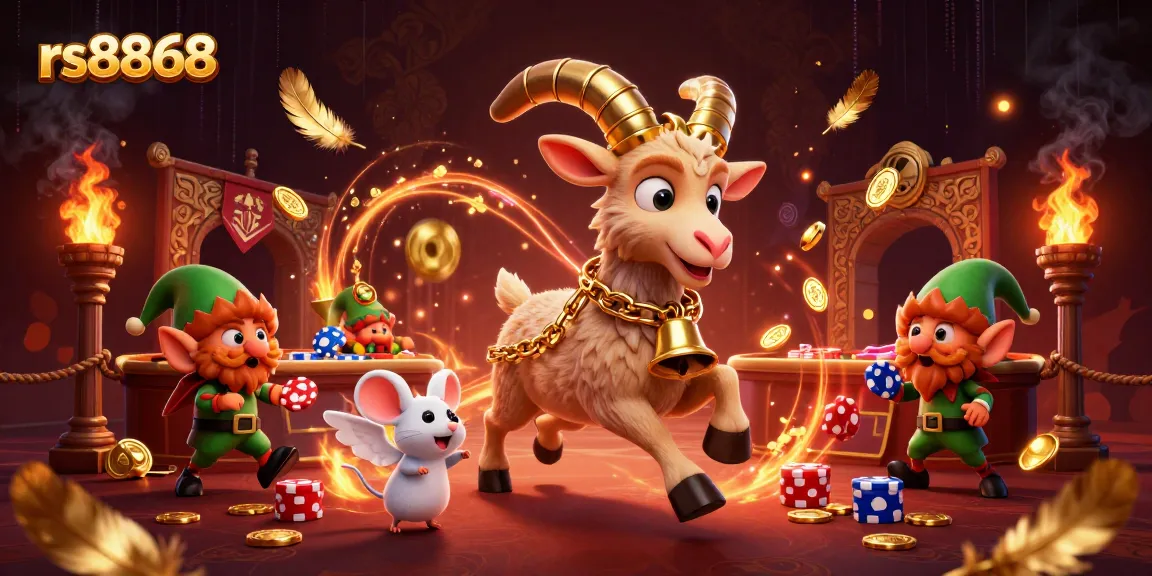 Experience high-stakes gambling action at rs8868 casino with festive characters in a lively scene.
