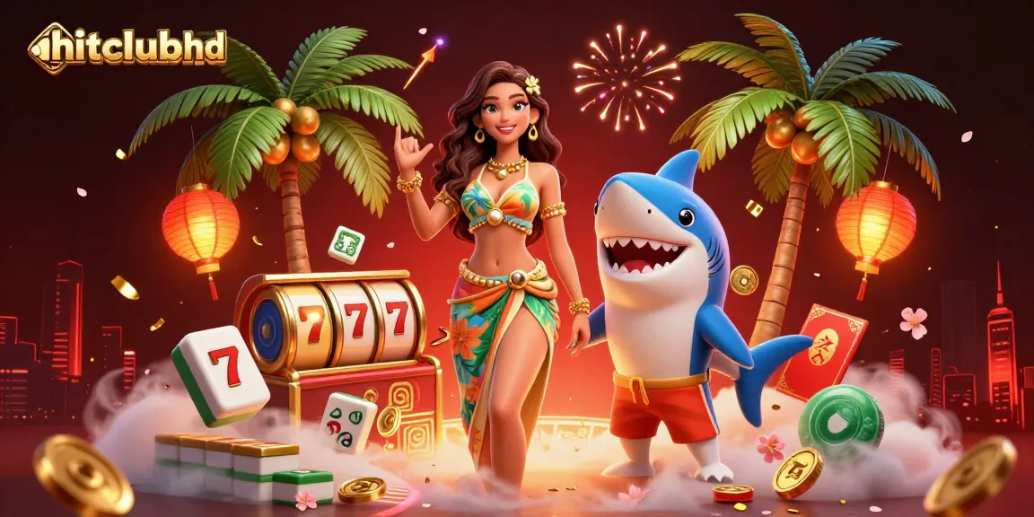 Engage in dynamic gaming at hitclubhd with a vibrant scene of characters and gambling elements.