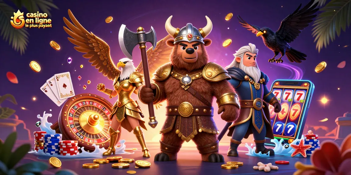 Casino en ligne le plus payant avec un ours viking, une aigle valkyrie et des éléments de jeu dynamique.