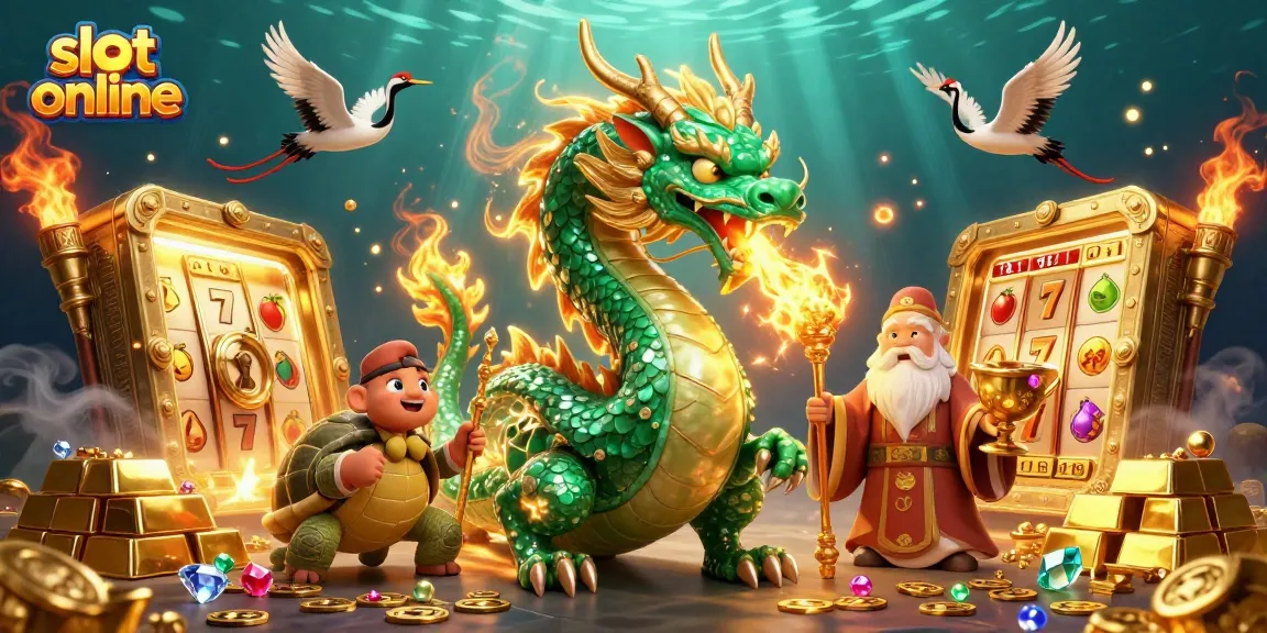 Spin to win big with the enchanting slot online experience featuring vibrant dragon and treasures.