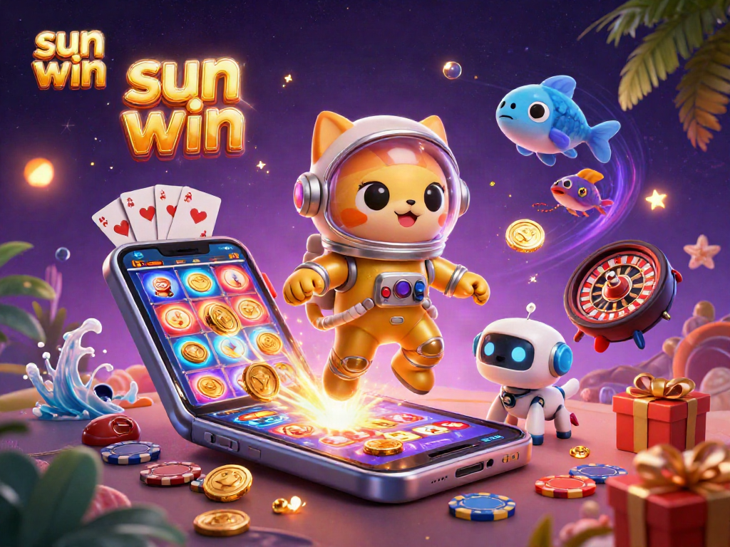 Spin and win with sun win's captivating 3D casino scene featuring dynamic game elements!